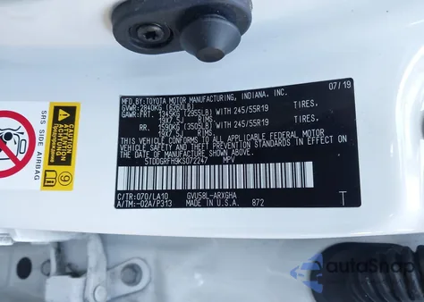 2019 Toyota Highlander Hybrid Limited z USA, uszkodzony, nr VIN 5TDDGRFH9KS072247